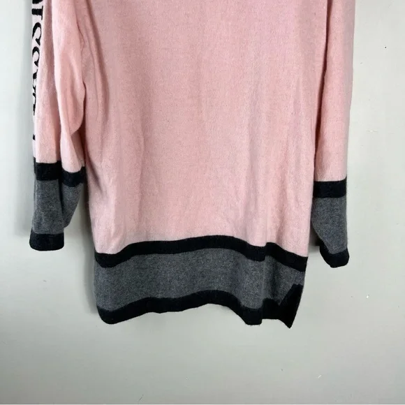 Vintage Mondi Grey Pink Wool Angora Tunic Cowl Neck Sweater Size 38 US Medium - Picture 4 of 9